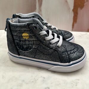 Vans Harry Potter SK8 Hi Zip Toddler Sz 6.5 Hogwarts Metallic Blue Shoes Unisex